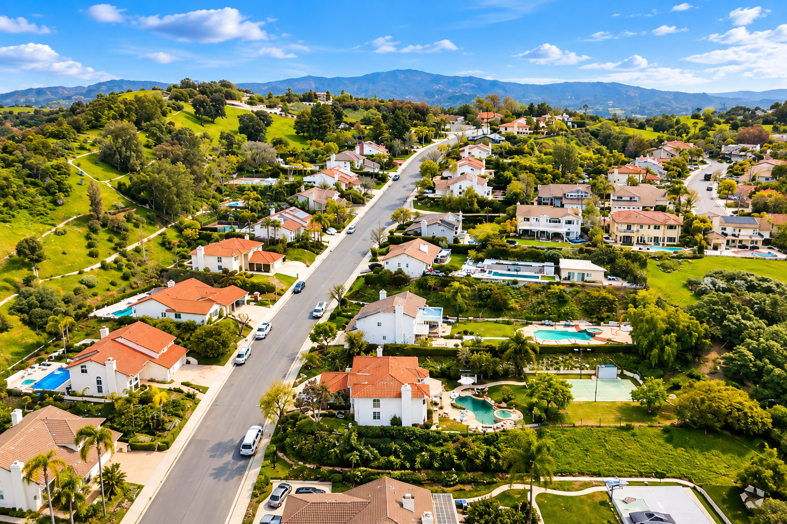 Calabasas-inspired hillside residential neighborhood